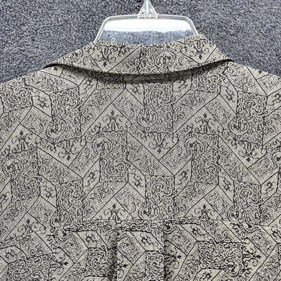 Vintage Button Up Shirt Medium Geometric long Sleeve Retro Preppy Loose Casanova - Picture 11 of 14